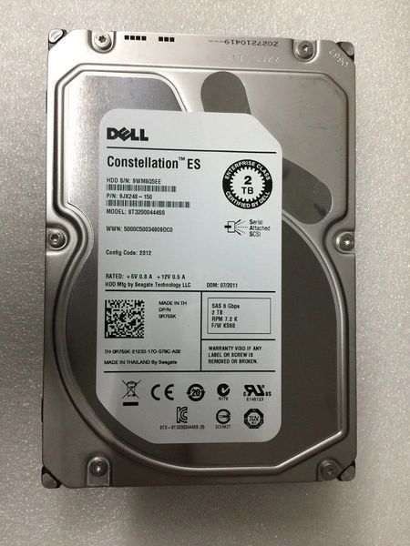 Жесткий диск Dell 2TB 7.2K 6Gb/s SAS 3.5" (D09PJ)