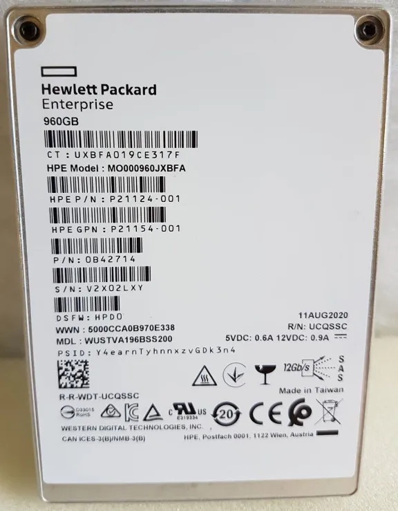 HPE SSD 960Gb 12Gb/s SAS 2.5（P21124-001） HPE SSD 960Gb 12Gb/s SAS 2.5（P21124-001）