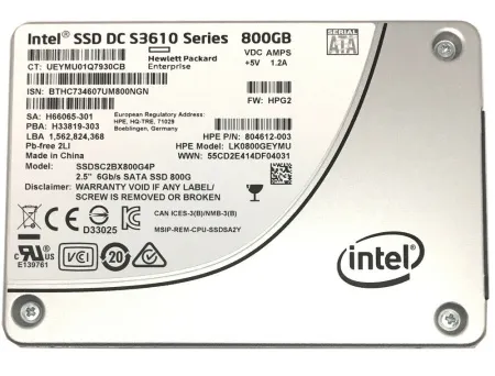 Твердотельный накопитель HP 800Gb 6Gb/s  2.5" SATA (LK0800GEYMU)