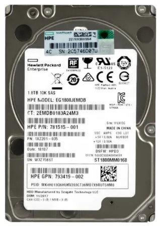 Жесткий диск HPE 1.8Tb 10K 12Gb/s SAS 2.5'' (EG1800JEMDB)