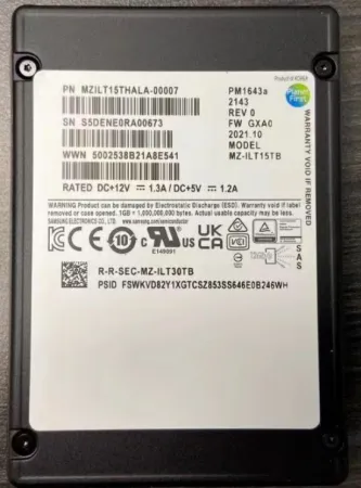 Твердотельный накопитель Samsung PM1643A 15.36Tb SAS 12Gb/s 2.5'' (MZILT15THALA-00007)