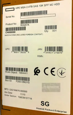 Жесткий диск HPE MSA 2.4Tb 10K 12Gb/s SAS 2.5" (R0Q57A)