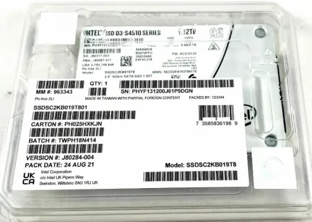 Твердотельный накопитель Intel S4510 Series 1.92Tb SATA 2.5" (SSDSC2KB019T801)