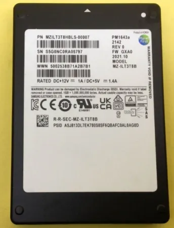 Твердотельный накопитель Samsung 3.84Tb SAS 2.5" PM1643a Series (MZ-ILT3T8B)