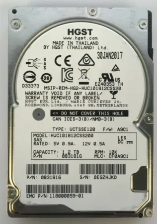 Жесткий диск EMC 1.2Tb 10K 12Gb/s SAS 2.5" (005052032)