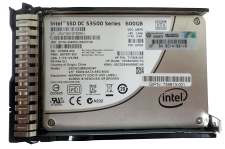 HP HPE 480GB 2.5(SFF) 6G SATA Read Intensive Hot Plug SC DS SSD (for HP Proliant Gen9/Gen10 servers) analog 877746-B21 & 875509-B21