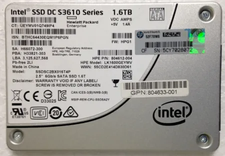 Твердотельный накопитель HPE 1.6Tb 6Gb/s SATA 2.5" MU SFF SC (847034-001)