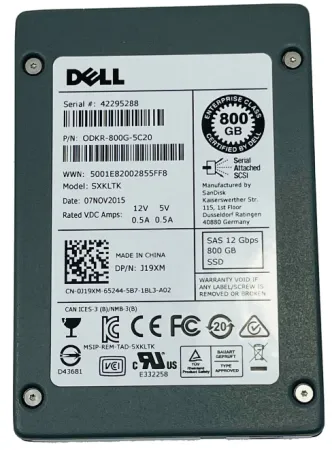 Твердотельный накопитель Dell 800Gb 12Gb/s SAS 2.5" (400-BDIL)