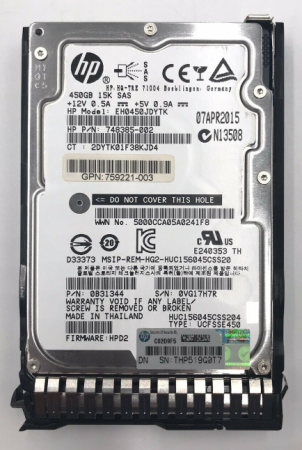 Жесткий диск HPE 450Gb 15K 12Gb/s SAS 2.5" (EH0450JDYTK)