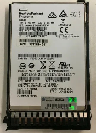 Твердотельный накопитель HPE 200Gb 12Gb/s SAS 2.5" (MO0200JEFNV)