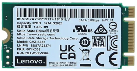 Твердотельный накопитель Lenovo M.2'' 32Gb 6Gb/s SATA (7N47A00129)