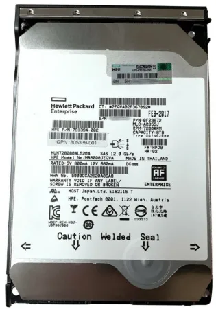 Жесткий диск HPE 8Tb 7.2K 12Gb/s SAS 3.5'' MDL (791394-002)