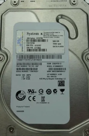 Жесткий диск IBM 500Gb 7.2K 6Gb/s SATA 3.5" (81Y9787)