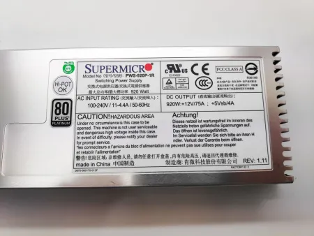 Блок питания SuperMicro 920W (PWS-920P-1R)