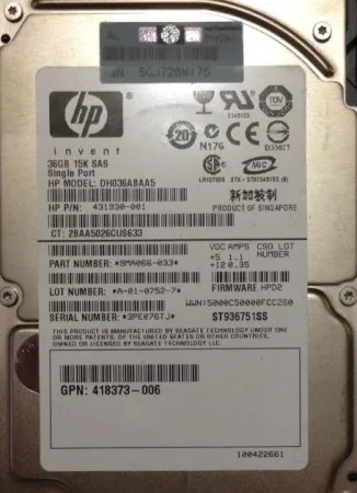 Жесткий диск HP 36Gb 15K SAS 2.5" SP (431930-001)