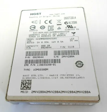 Твердотельный накопитель HGST 800Gb 12Gb/s SAS 2.5" (HUSMM8080ASS201)