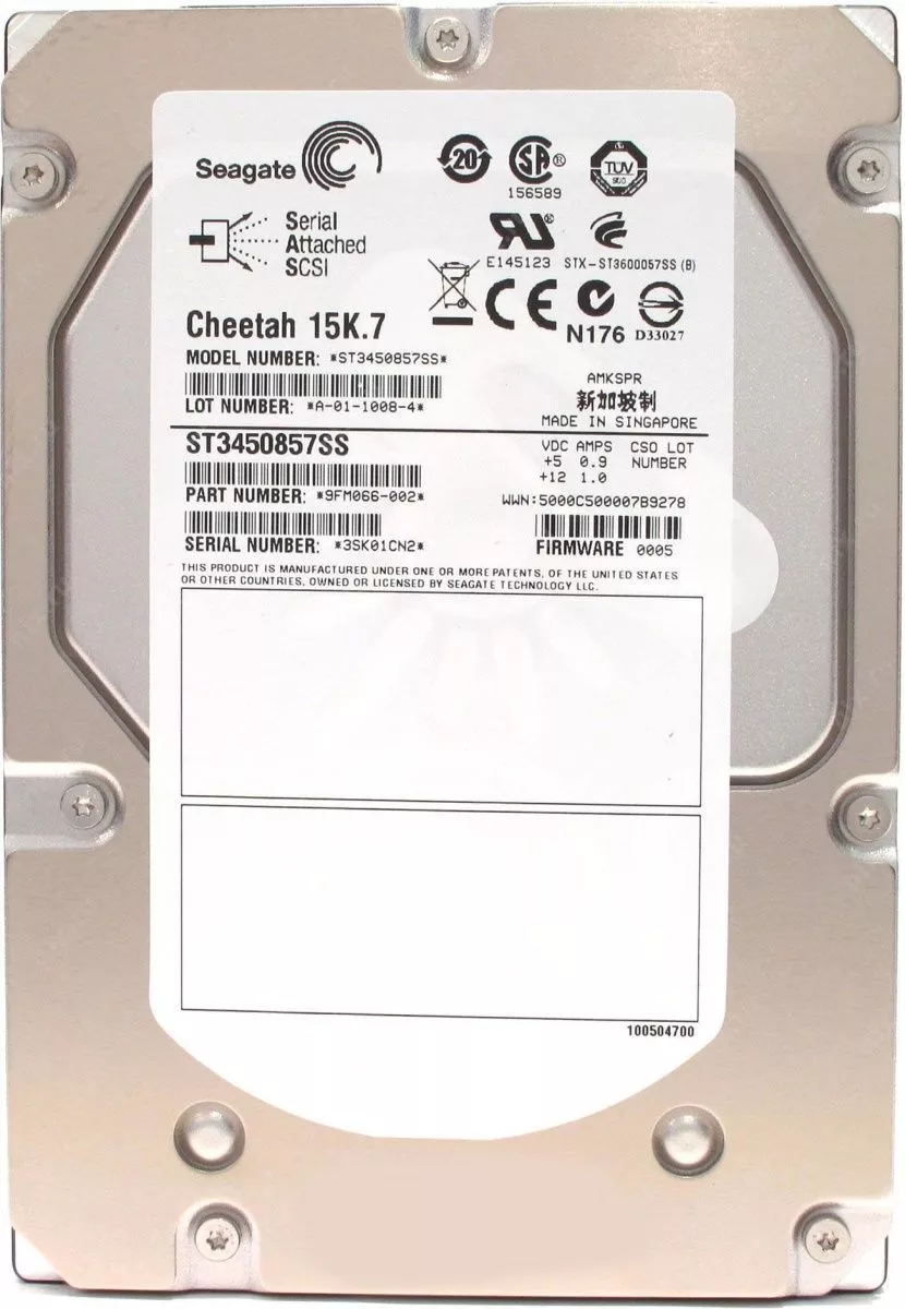Жесткий диск Seagate 450Gb 15K 6Gb/s SAS 3.5" (ST3450857SS)